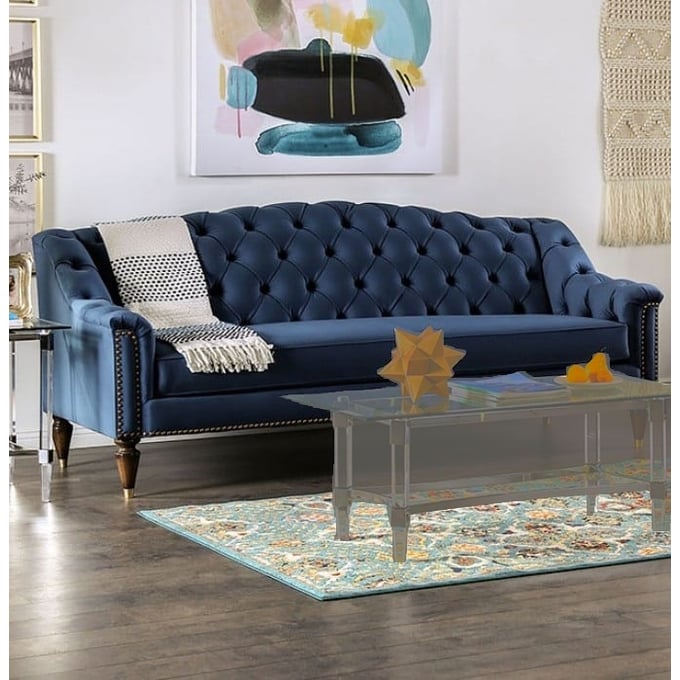 Furniture of America Martinique Blue 2pc Living Room Set FOA-SM2230-2PC