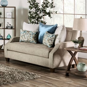 Furniture of America Catarina Beige Teal Loveseat