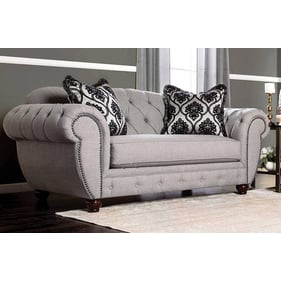 Furniture of America Viviana Gray Black Loveseat