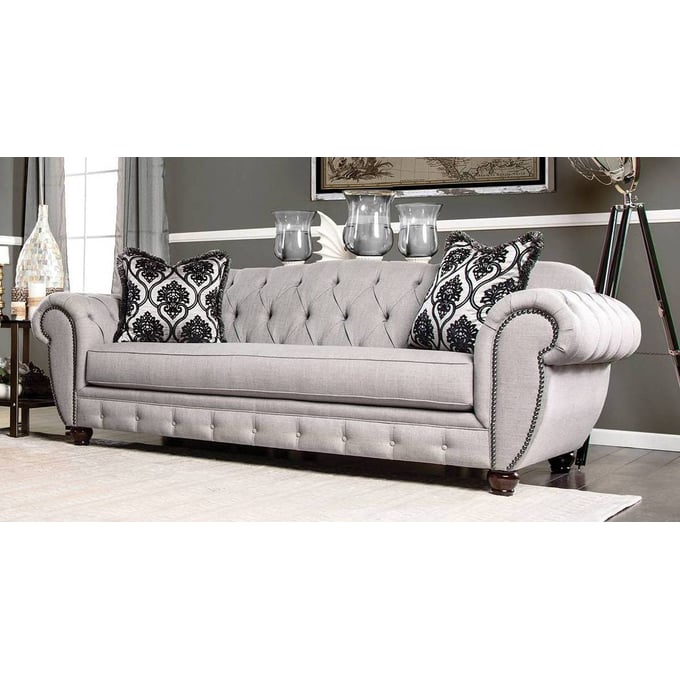 Furniture of America Viviana Gray Black Sofa FOA-SM2291-SF