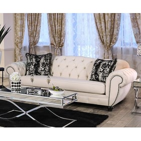 Furniture of America Gilda Beige Black Sofa