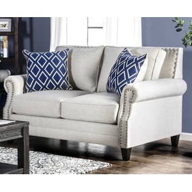 Furniture of America Giovanni Beige Blue Loveseat