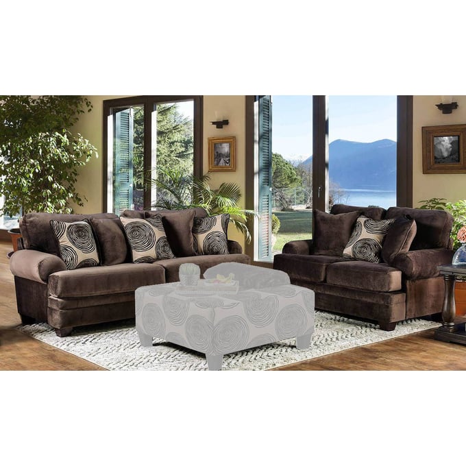 Furniture of America Bonaventura Brown 2pc Living Room Set FOA-SM5142BR-2PC