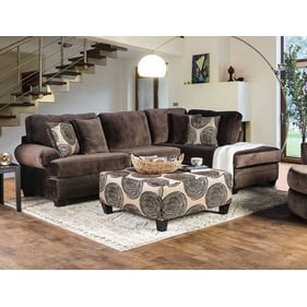 Furniture of America Bonaventura Brown Sectional with Ottoman