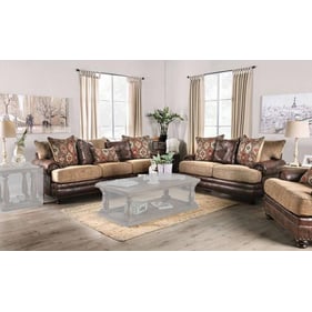 Furniture of America Fletcher Brown Tan 3pc Living Room Set