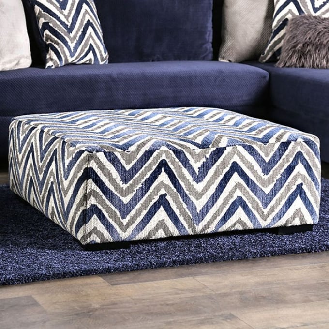 Furniture of America Griswold Zig Zag Ottoman FOA-SM5151-OT