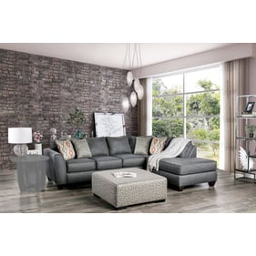 Furniture of America Earl Gray Sectional with Ottoman