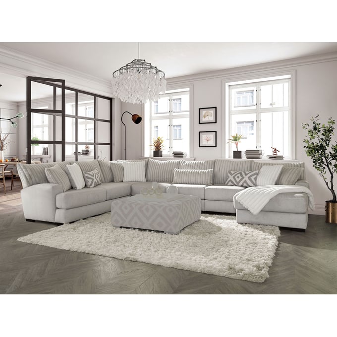 Furniture of America Hermiston Gray Sectional with Armless Chair FOA-SM5171-SECT-AC