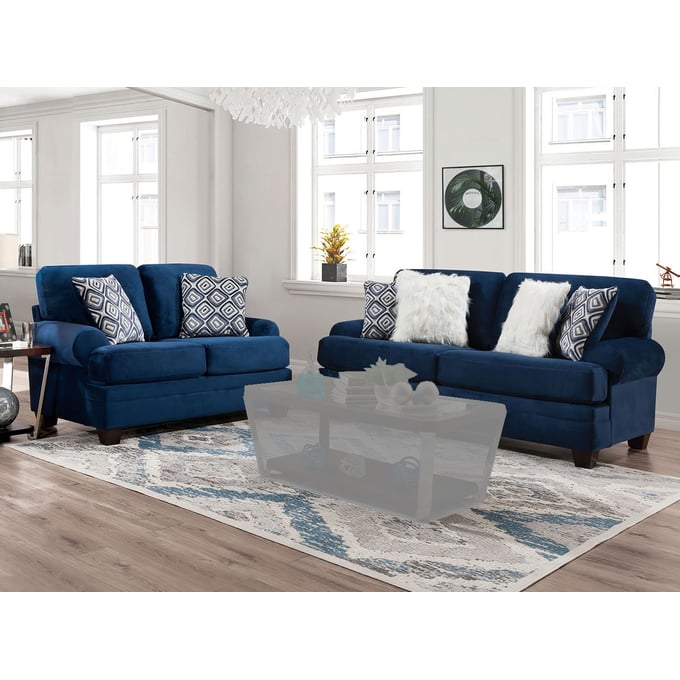 Furniture Of America Waldstone Navy 2pc Living Room Set FOA-SM5176-LR-S1