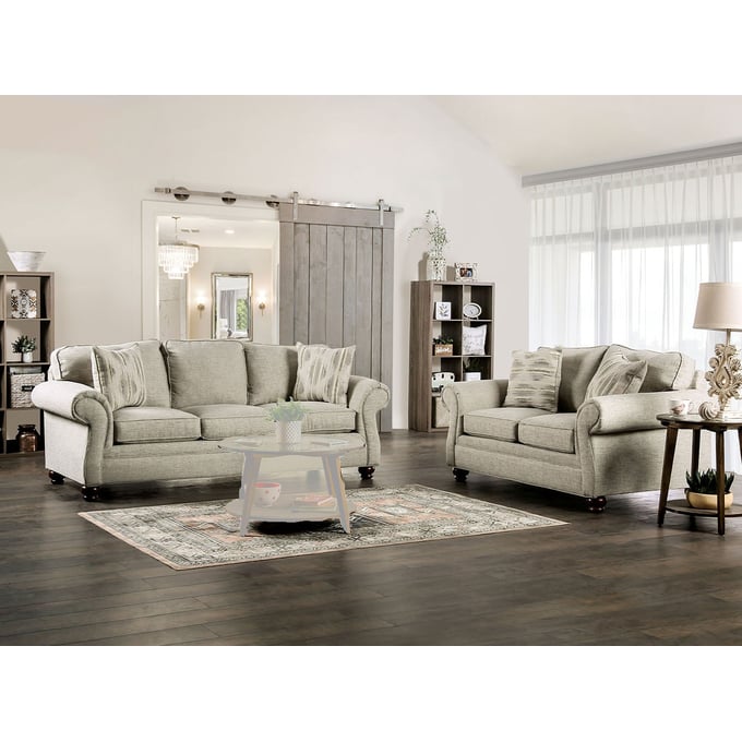 Furniture Of America Amaya Cream 2pc Living Room Set FOA-SM5411-LR-S1