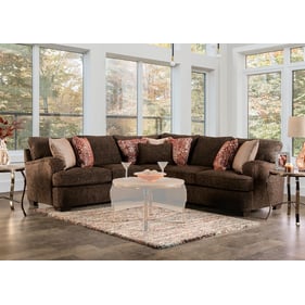 Furniture of America Wanstead Dark Brown Rust Sectional