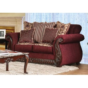 Furniture of America Tabitha Wine Gold Loveseat