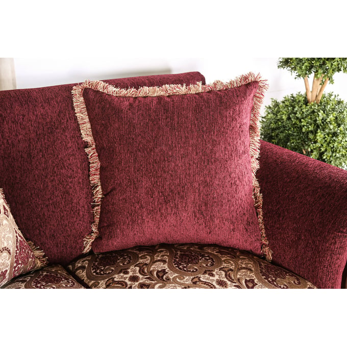 Sm6110-sf Furniture Of America Tabitha - Wine Sofa - Wine