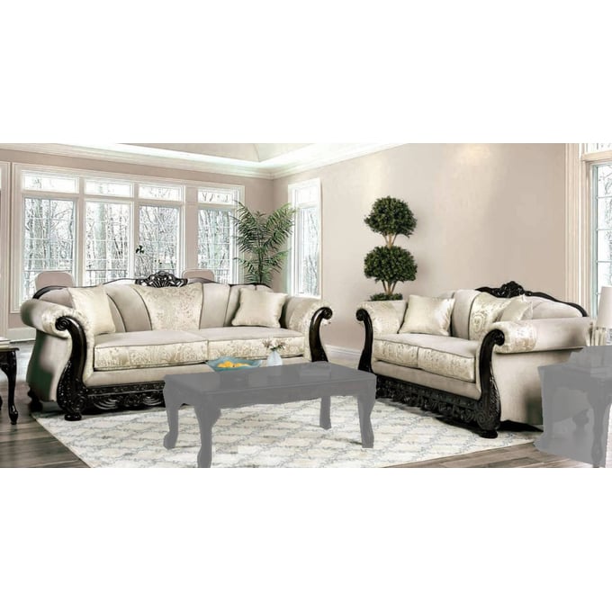 Furniture of America Newdale Ivory 2pc Living Room Set FOA-SM6425-2PC