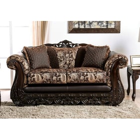 Furniture of America Newdale Brown Gold Loveseat