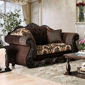 Furniture of America Ronja Dark Brown Love Seat