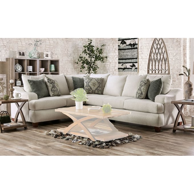 Furniture of America Paddington Beige Sage Green Sectional FOA-SM6443-SECT