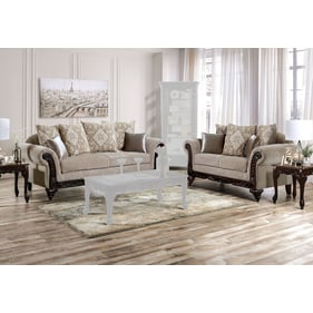 Furniture Of America Panozzo Beige Walnut 2pc Living Room Set