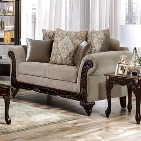 Furniture of America Panozzo Beige Walnut Loveseat