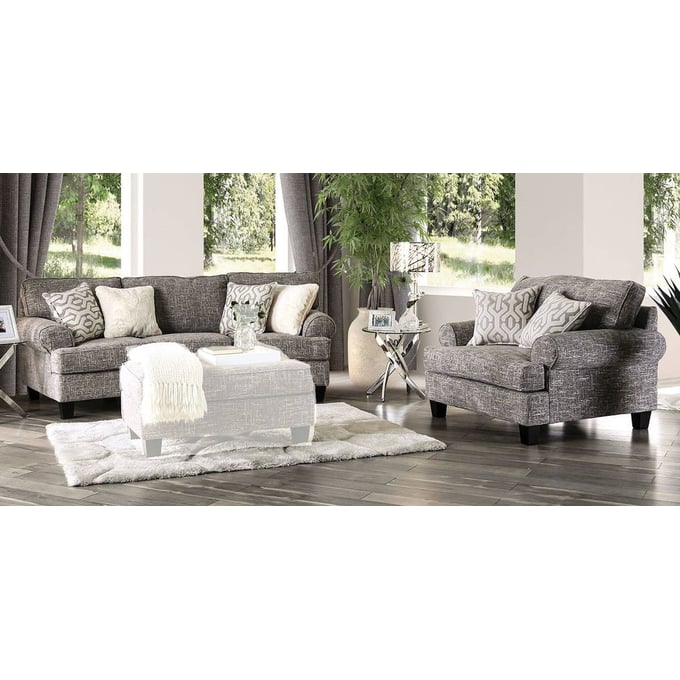 Furniture of America Pierpont Gray 2pc Living Room Set FOA-SM8012-2PC