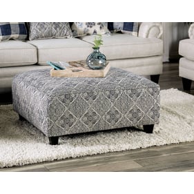 Furniture of America Nash Ivory Navy Ottoman