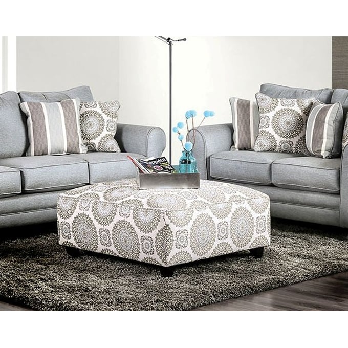 Furniture of America Misty Ivory Ottoman FOA-SM8141-OT