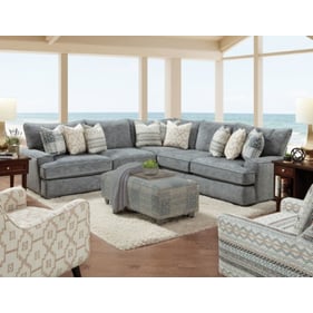 Furniture of America Eastleigh Blue Sectional