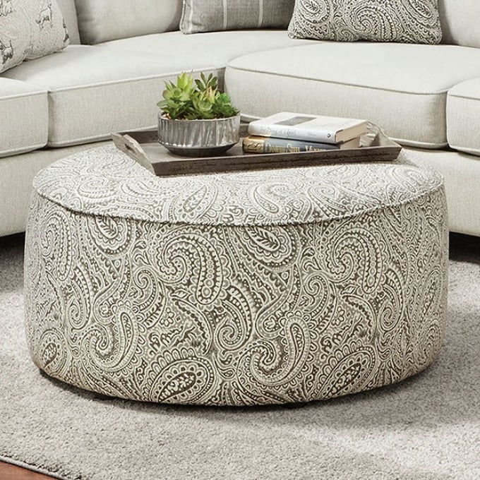 Furniture of America Pocklington Paisley Ottoman FOA-SM8188-OT