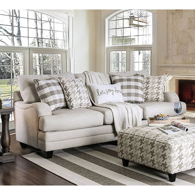 Furniture of America Christine Light Gray Sofa FOA-SM8280-SF