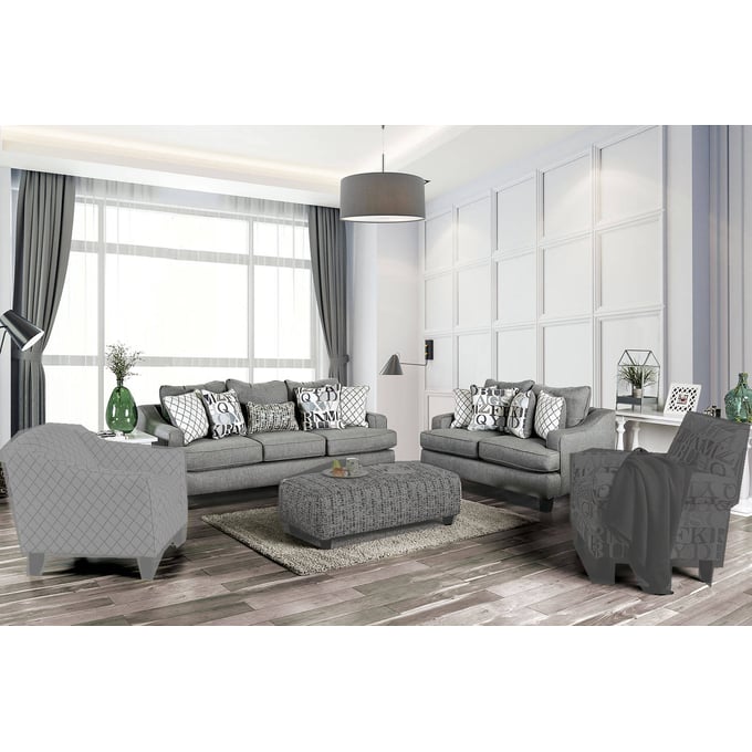 Furniture of America Verne Bluish Gray 2pc Living Room Set FOA-SM8330-2PC