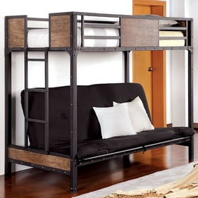 Furniture Of America Clapton Bunk Bed With Futon Mattress (Twin Mattress No...