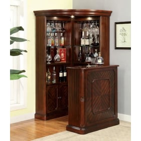 Furniture Of America Voltaire Dark Cherry Bar Table And Curio Cabinet Set