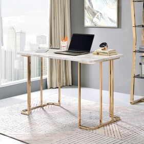 Furniture of America Delphine Gold White Desk