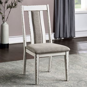 2 Furniture Of America Halsey White Gray Side Chairs