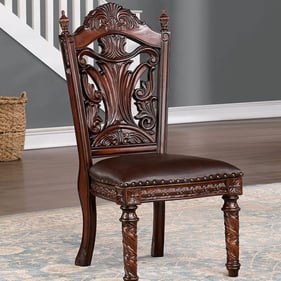 2 Furniture Of America Canyonville Brown Cherry Dark Brown Side Chairs