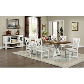 Furniture Of America Auletta Distressed White Dark Oak 7pc Dining Room Set