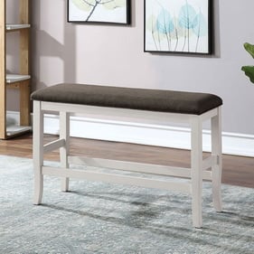 Furniture of America Heidelberg Off White Dark Gray Counter Height Bench