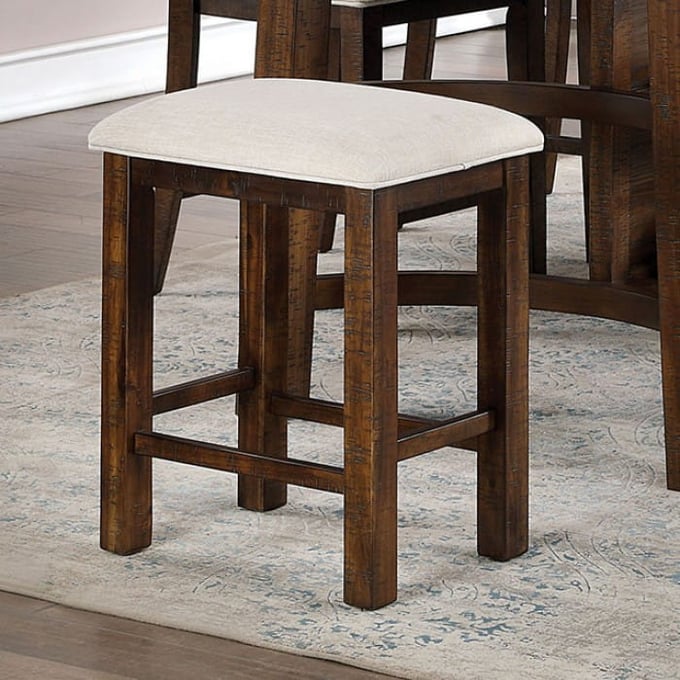 2 Furniture Of America Fredonia Oak Beige Counter Height Stools FOA-CM3902BC-2PK