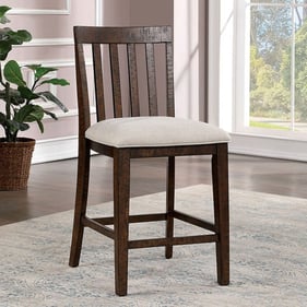 2 Furniture Of America Fredonia Oak Beige Counter Height Chairs