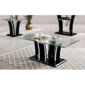 Furniture of America Staten Glossy Black 3pc Coffee Table Set