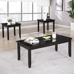 Furniture of America Lodivea Black 3pc Occasional Table Set