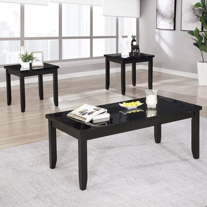 Furniture of America Lodivea Black 3pc Occasional Table Set FOA-CM4544BK-3PK