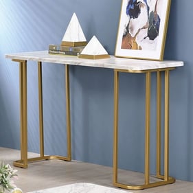 Furniture of America Calista Gold White Sofa Table