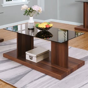 Furniture of America Mannedorf Black Dark Walnut Coffee Table