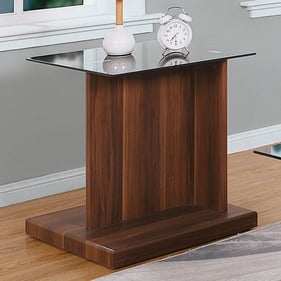 Furniture of America Mannedorf Black Dark Walnut End Table