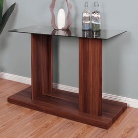 Furniture of America Mannedorf Black Dark Walnut Sofa Table