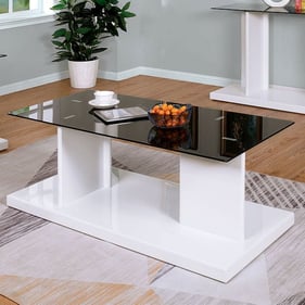 Furniture of America Mannedorf Black White Coffee Table