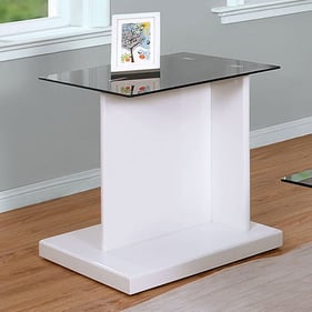 Furniture of America Mannedorf Black White End Table