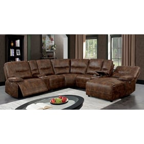 Furniture of America Chantelle Brown Power Sectional