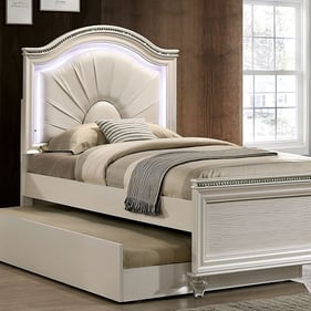 Furniture Of America Allie Pearl White Twin Trundle Bed